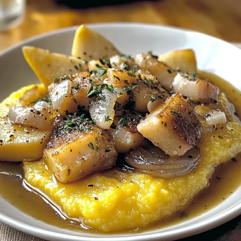 Polenta e baccalà alle cipolle
