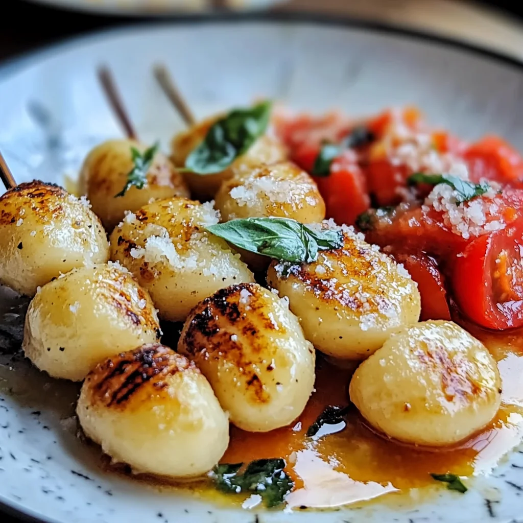 Spiedini di gnocchi con salse