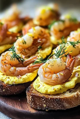 Tartine sfiziose con gamberi