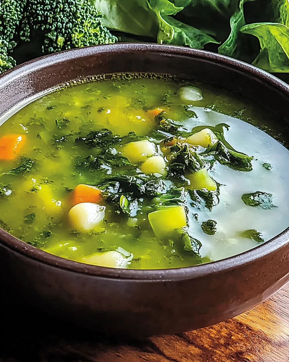 Zuppa verde di verdure invernali