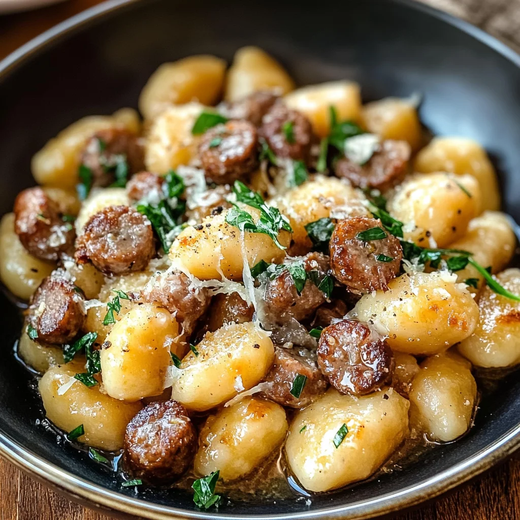 Gnocchi con salsiccia e stracchino