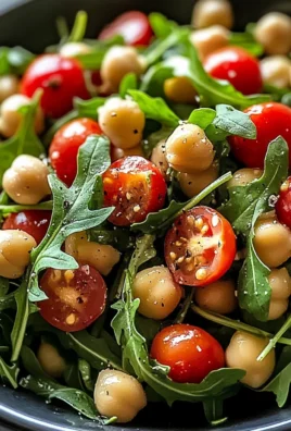 Insalata fresca con ceci e rucola