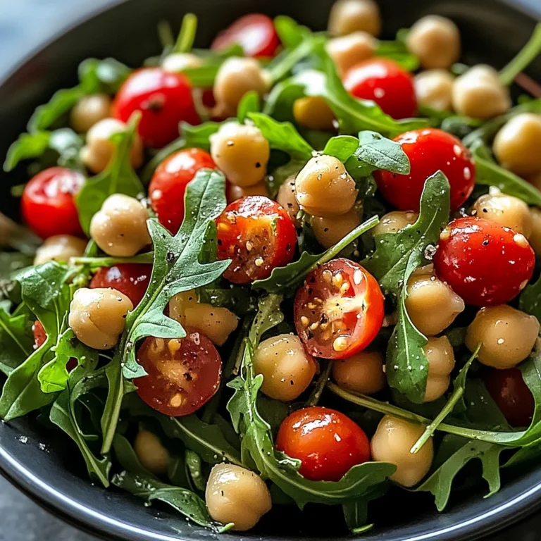 Insalata fresca con ceci e rucola