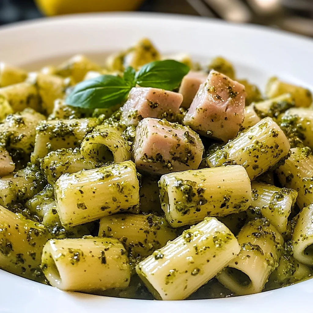 Pasta con pesto e tonno