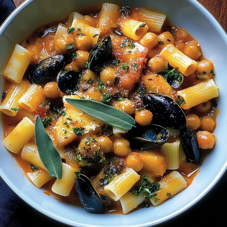 Pasta e ceci con cozze