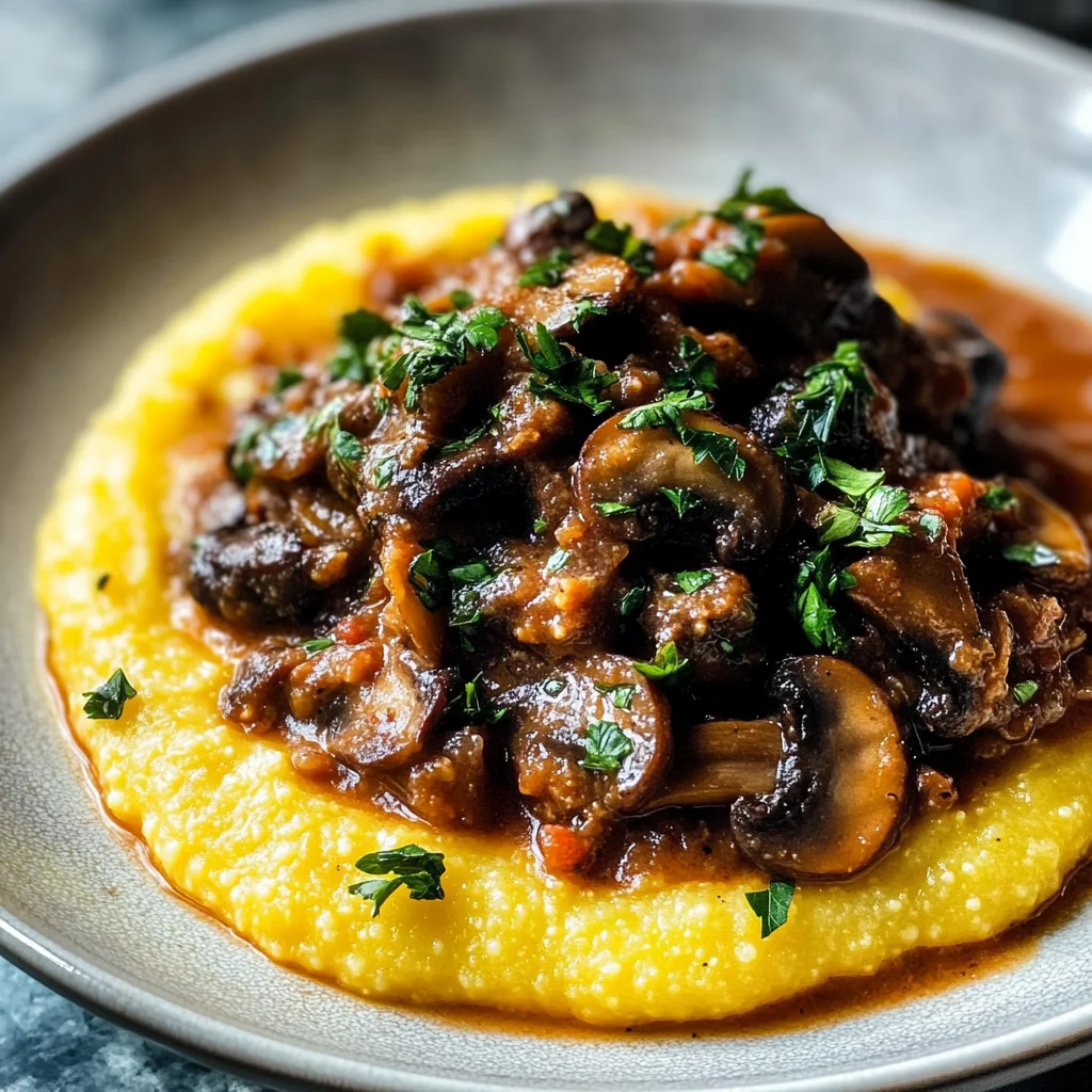 Polenta con ragù di funghi