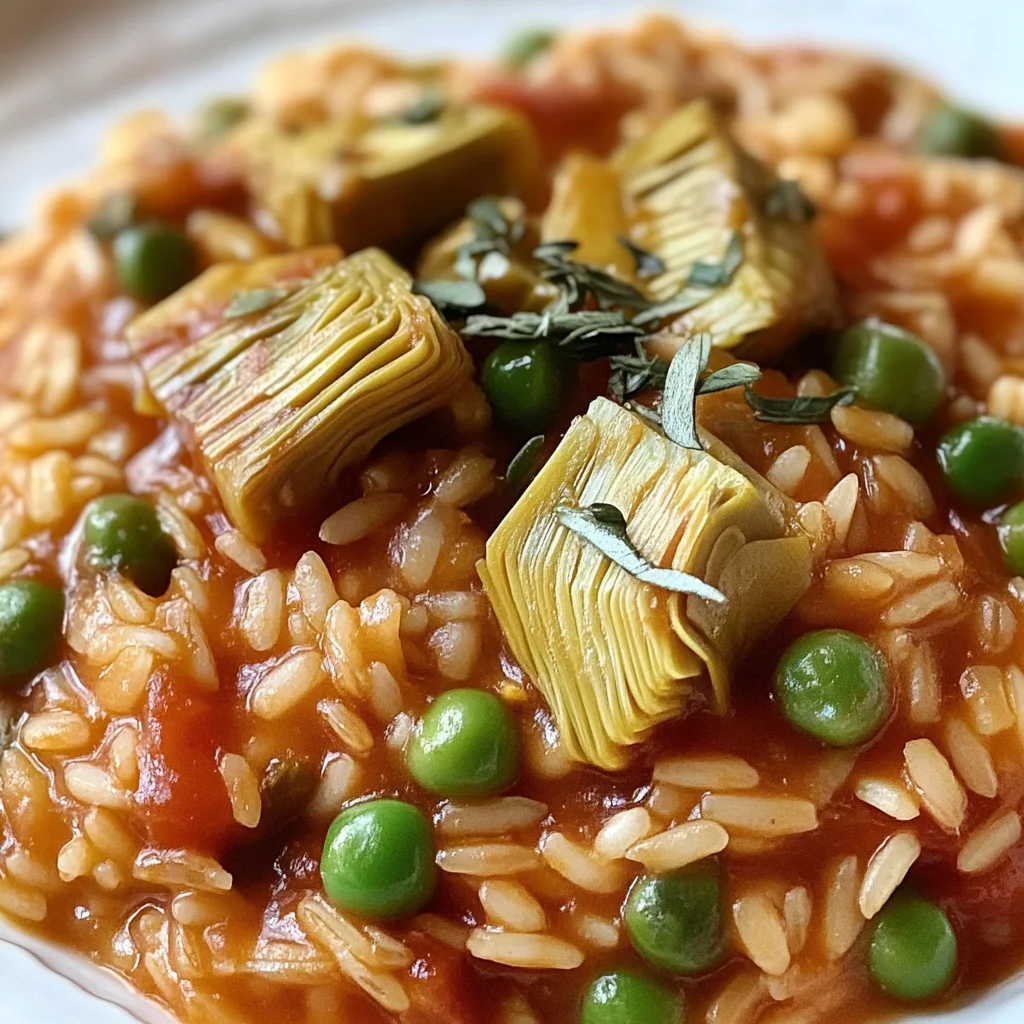 Riso con carciofi e piselli