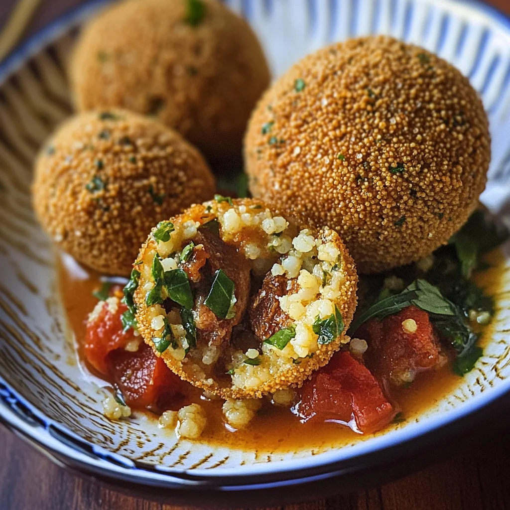 Arancine di couscous con sarde e finocchietto