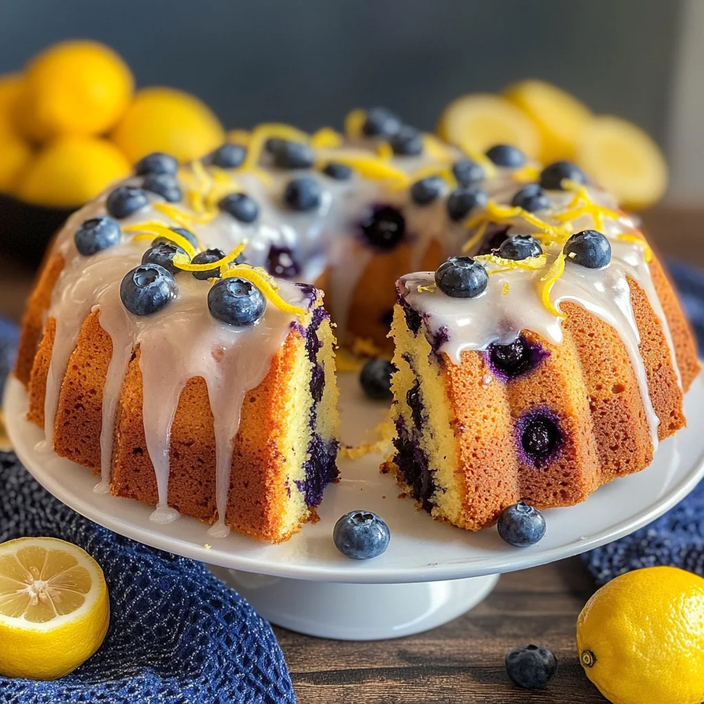 Ciambella al limone e mirtilli