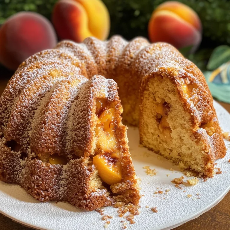 Ciambella con pesche e amaretti