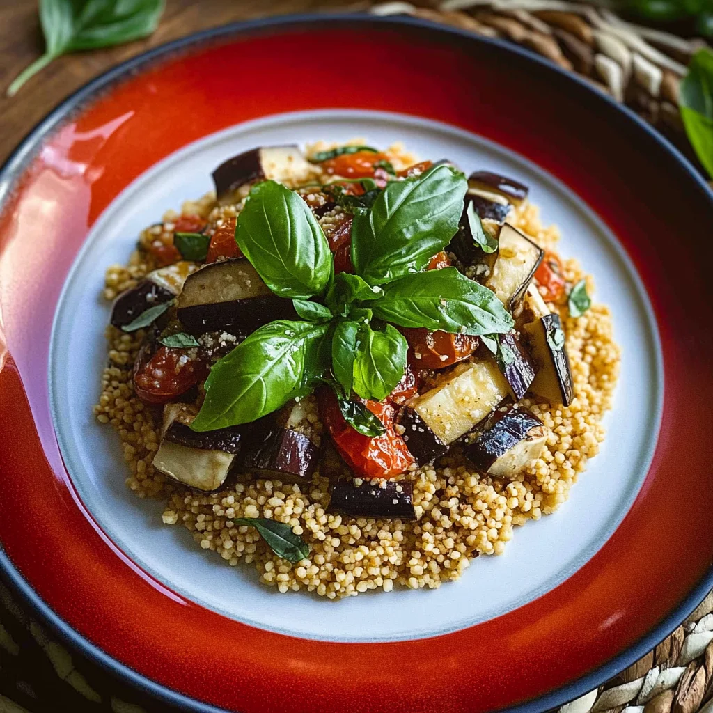 Couscous alla Norma con fonduta di caciocavallo