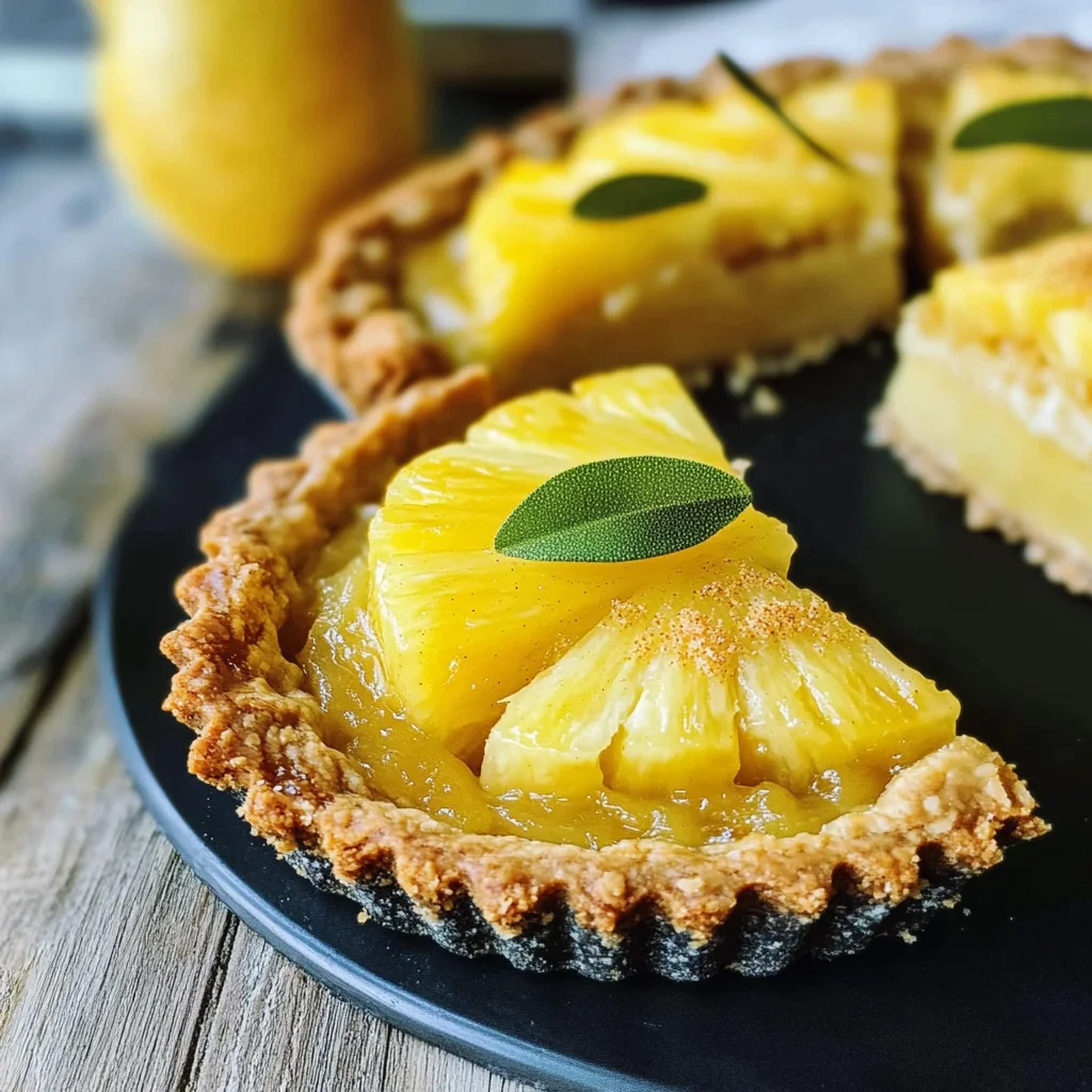 Crostatine con liquirizia, ananas e zafferano