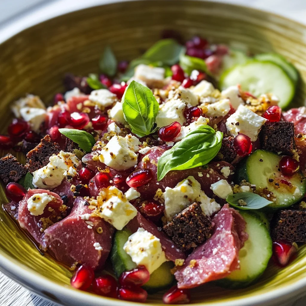Insalata di bresaola, melagrana e pane nero