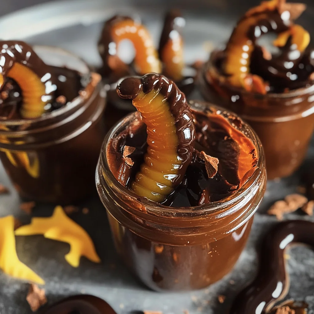 Lombrichi di Halloween nel vasetto