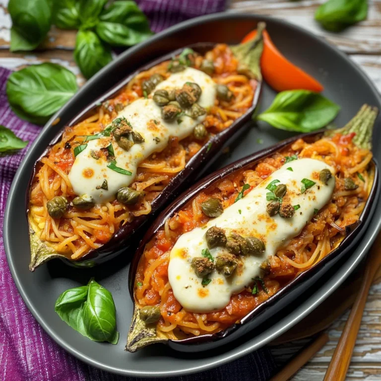 Melanzane ripiene di linguine e fior di latte