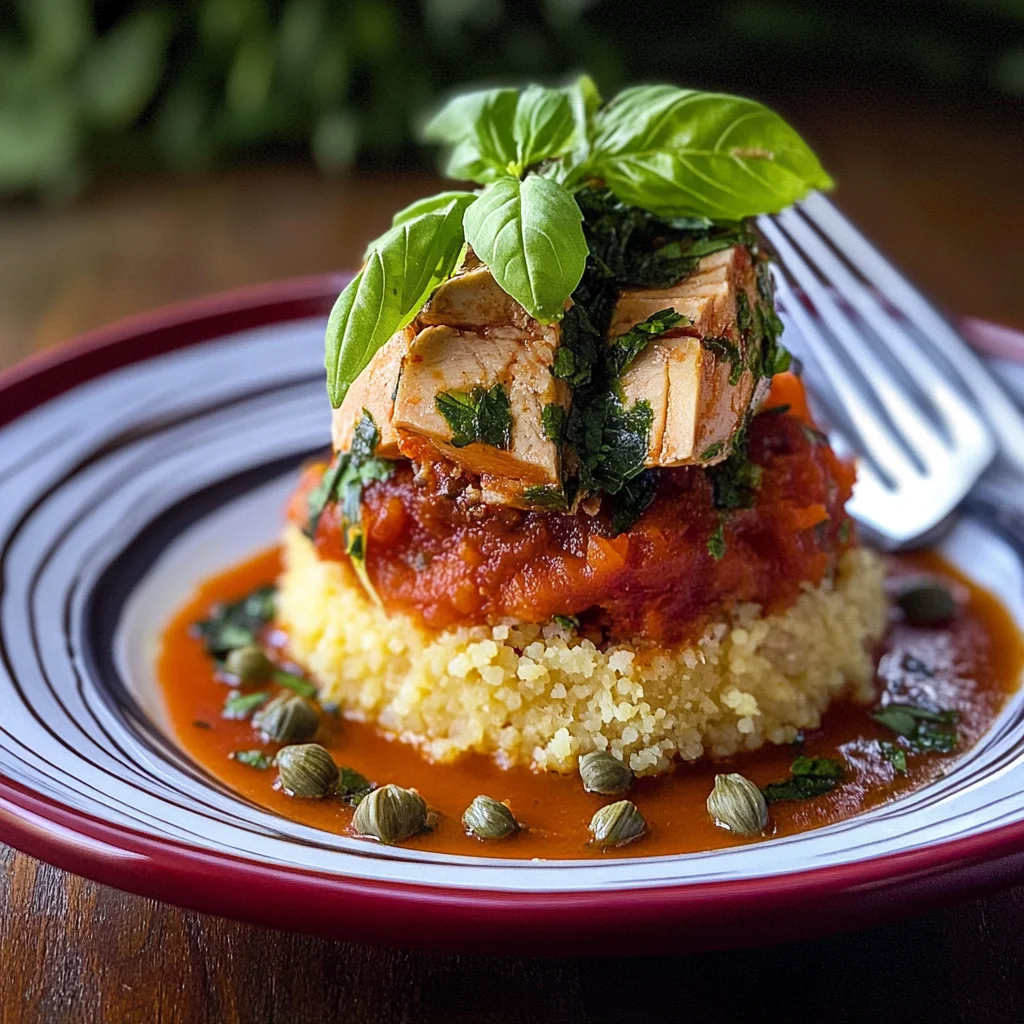 Mini timballo di couscous con tonno ammuttunato