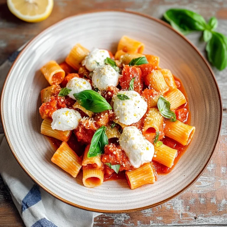 Paccheri con pomodoro, limone e bufala