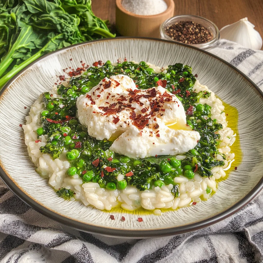 Risotto con cime di rapa e burrata