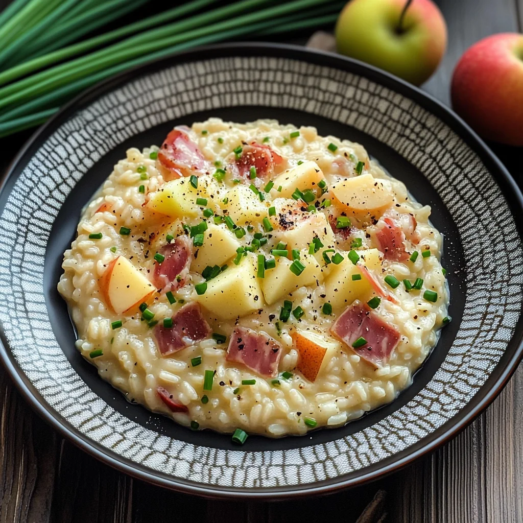 Risotto mele e speck