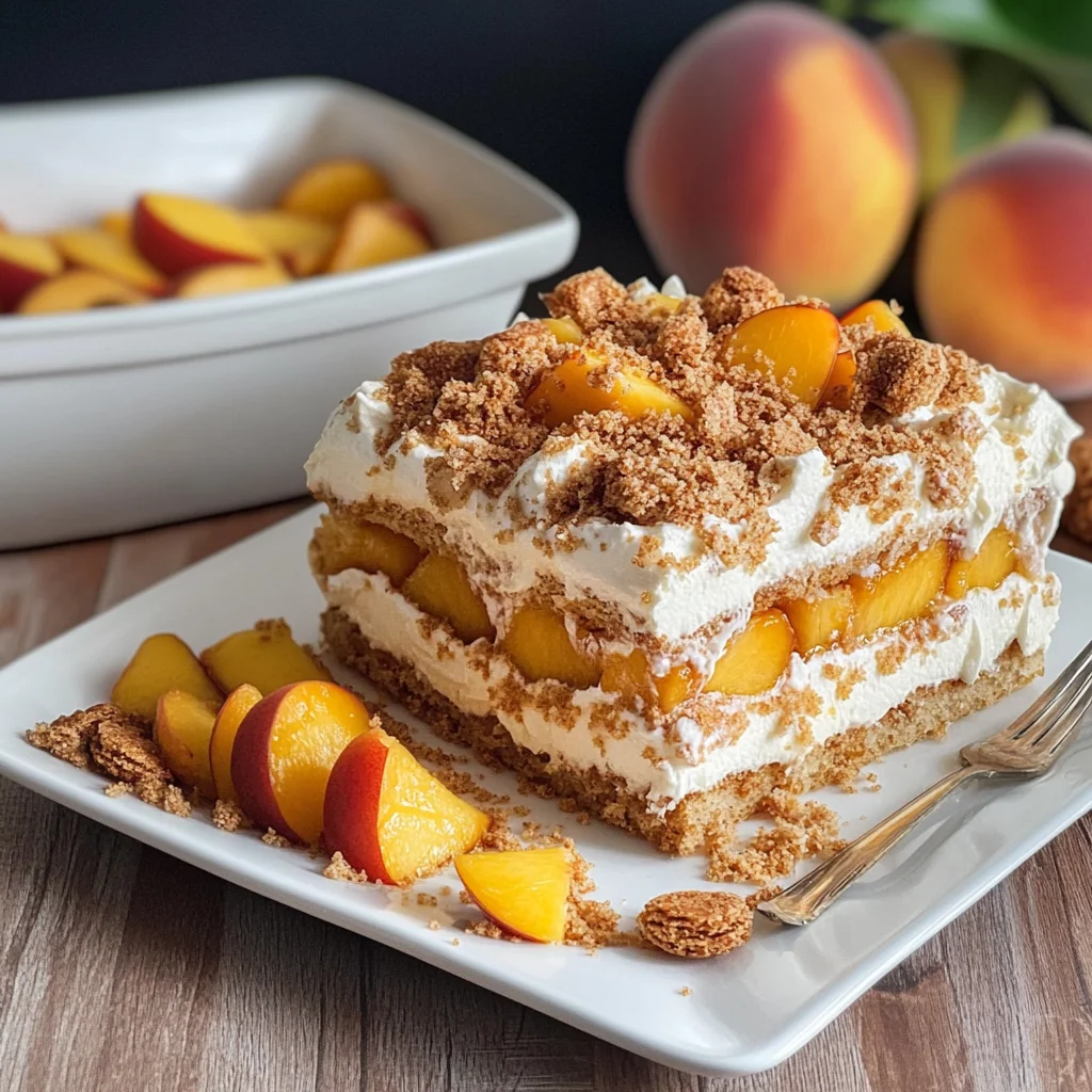 Tiramisù pesche e amaretti