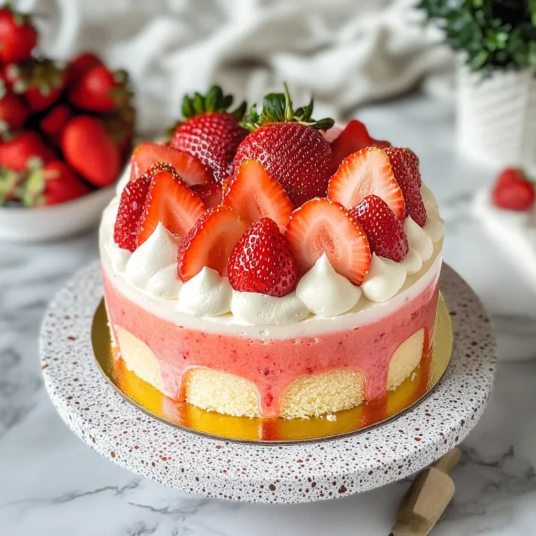 Torta con mousse di fragole