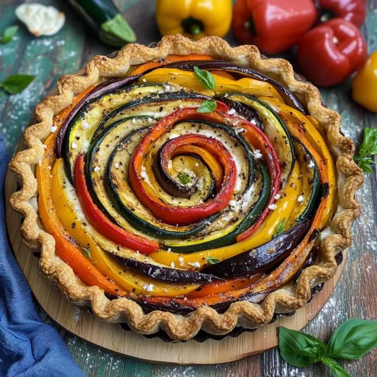 Torta salata di verdure a spirale