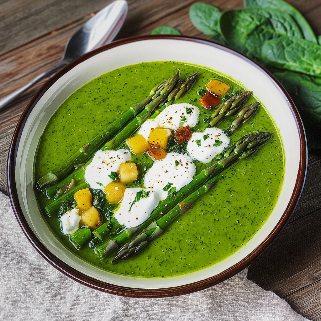 Vellutata di asparagi e spinaci