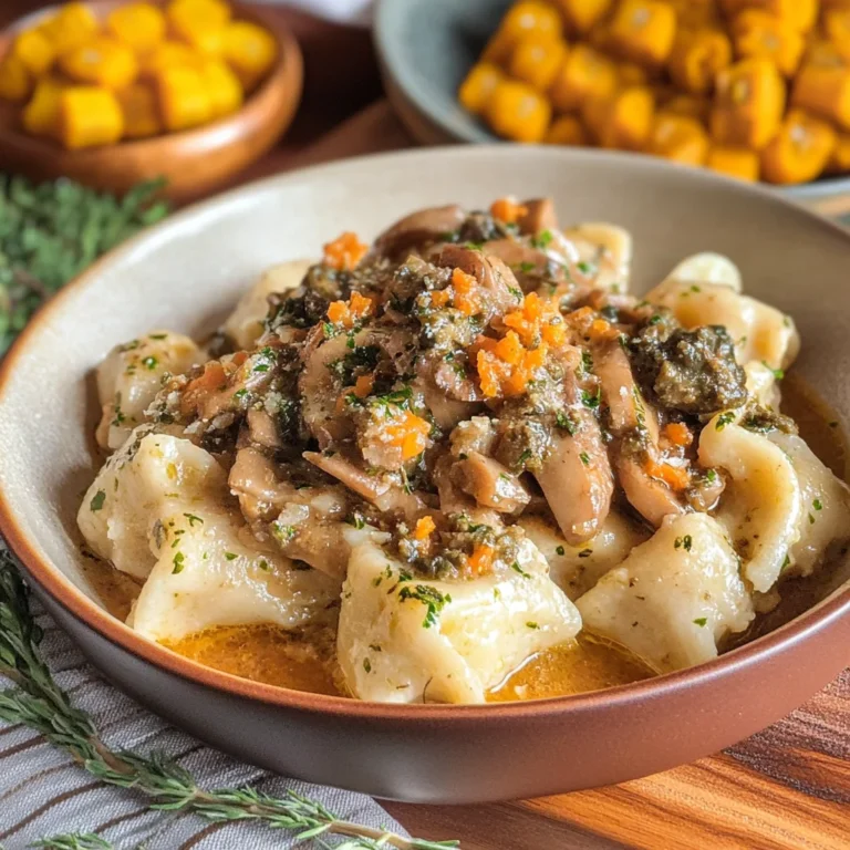 Canederli allo speck con ragù di finferli e capperi fritti