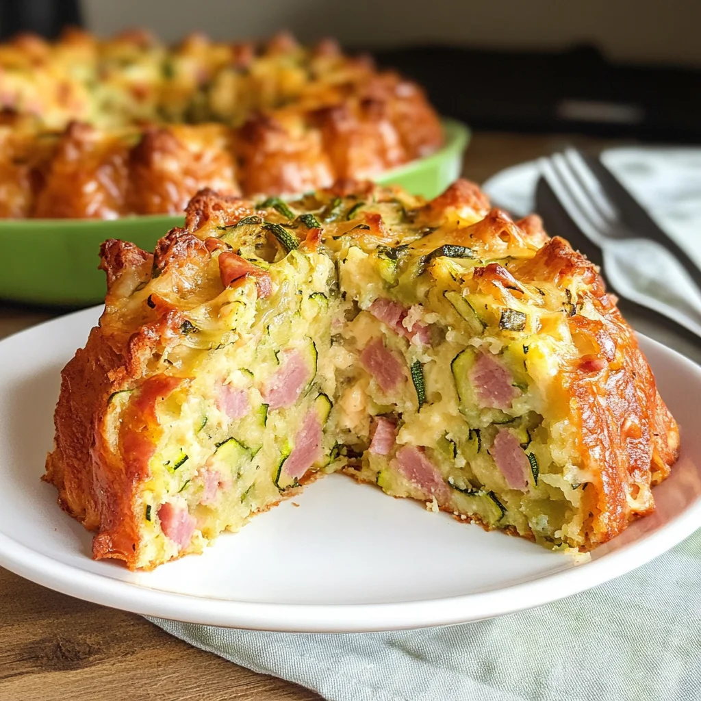 Ciambella salata con prosciutto cotto e zucchine