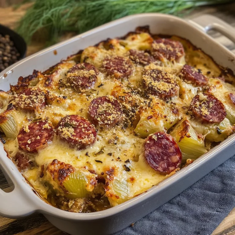 Finocchi gratinati con salamini alla cacciatora