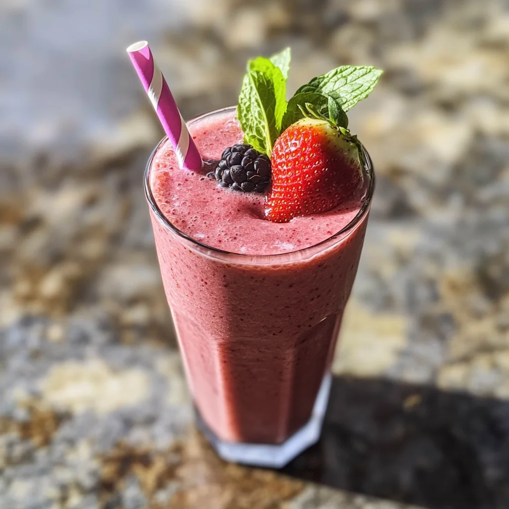 Frullato di frutti di bosco, latte di cocco e menta