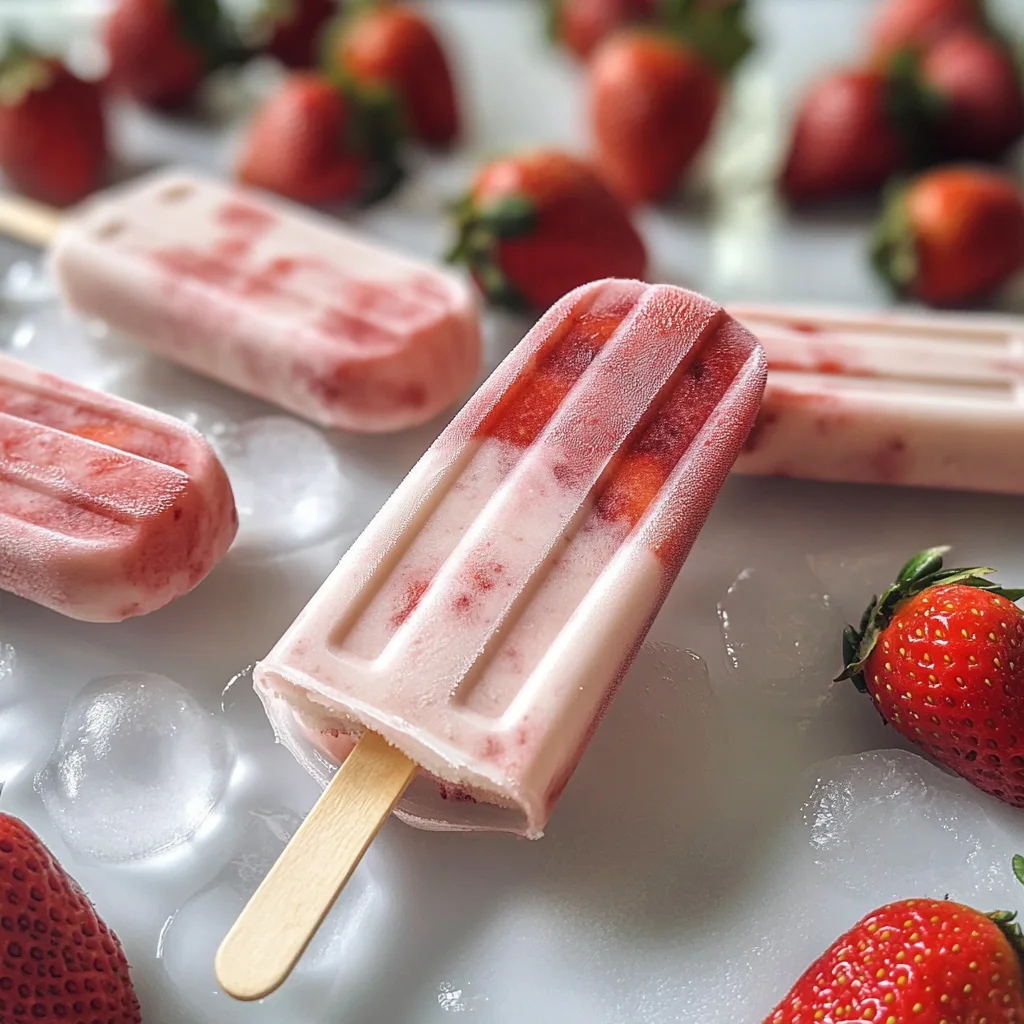 Ghiaccioli panna e fragole