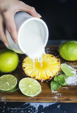 Succo di ananas, cocco, lime e menta fresca