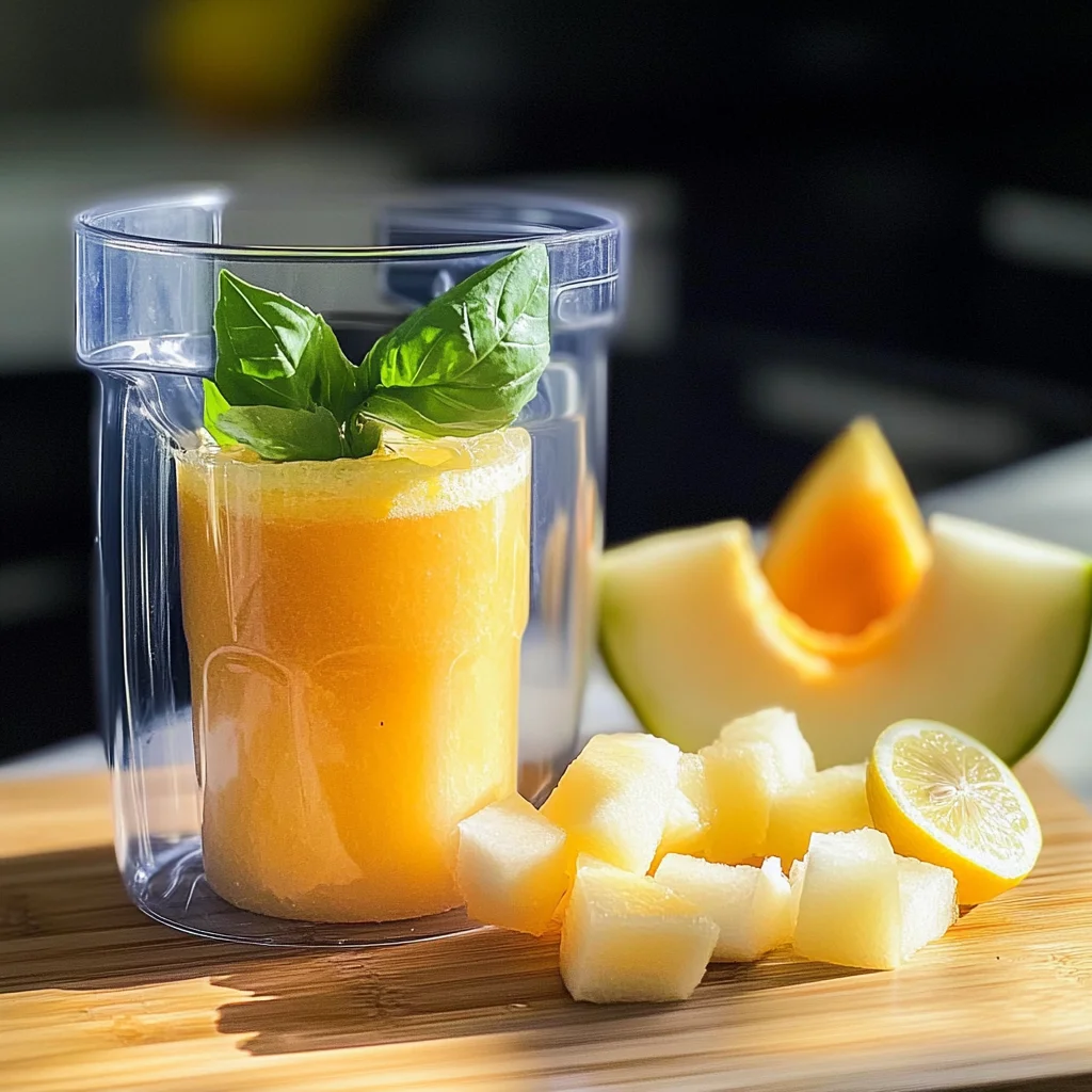 Succo di melone, basilico e limone