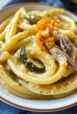 Pasta con fiori di zucca (cremosa, veloce, gourmet)