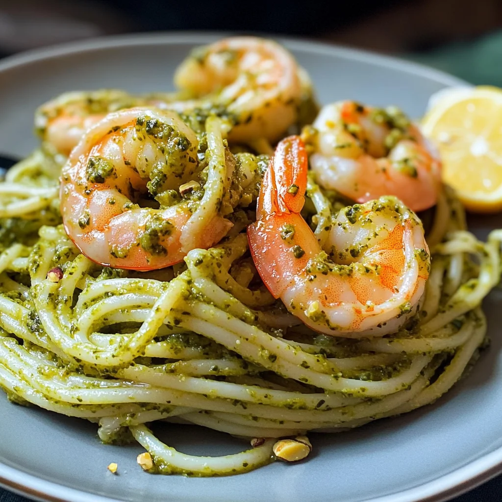 Pasta con pesto di pistacchio e gamberi (golosità velocissima!)