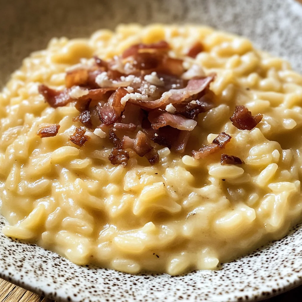 Risotto alla carbonara (cremoso e saporito) Ricetta veloce