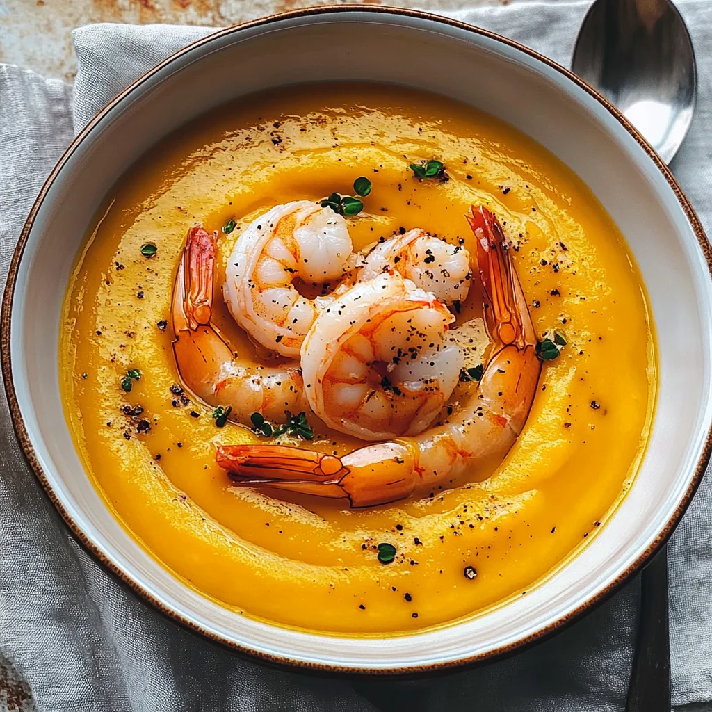 Vellutata di zucca e gamberi (velocissima e gourmet!)