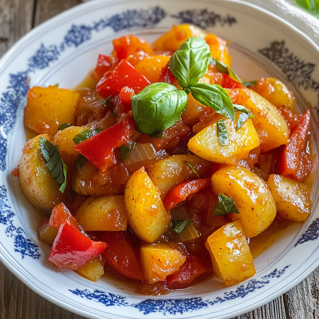 Peperonata con patate (saporita e facilissima)
