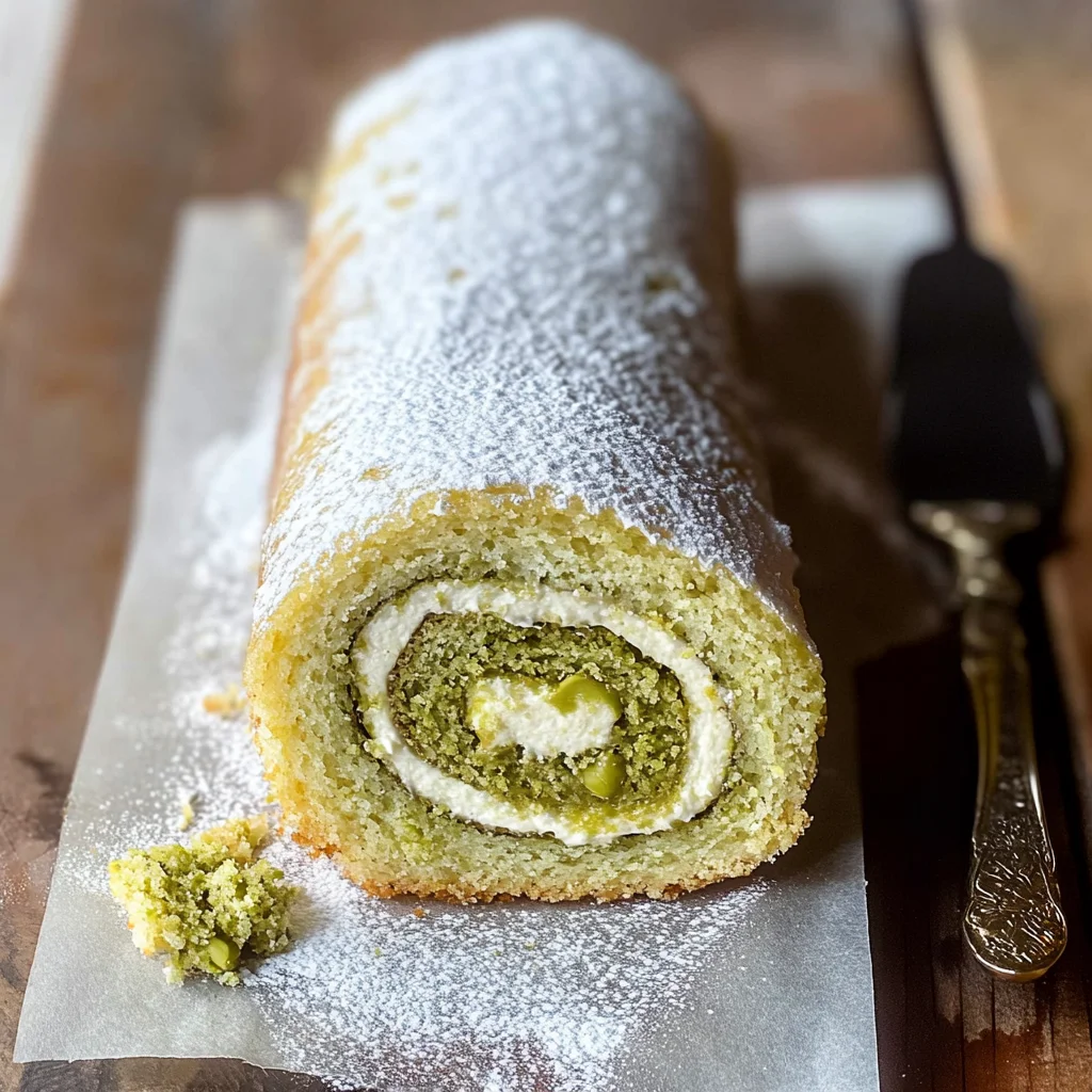 Rotolo al pistacchio (soffice, con crema al pistacchio) Ricetta super veloce!